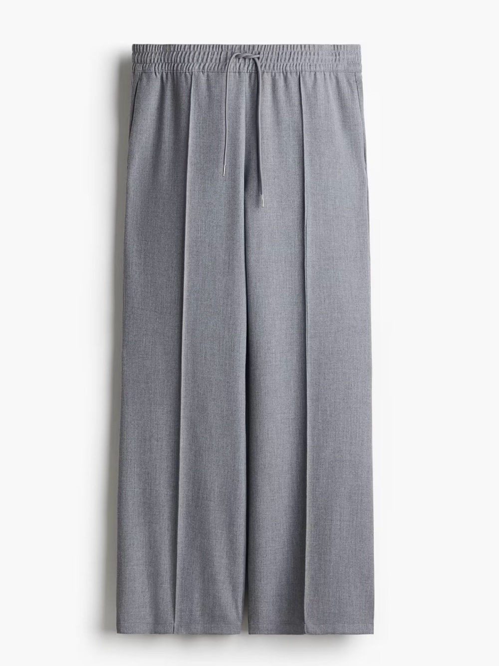 NWT H&M CREASED PANTS WITH DRAWSTRING in Gray